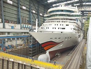 Aida Cruises' AidaStella in the shipyard