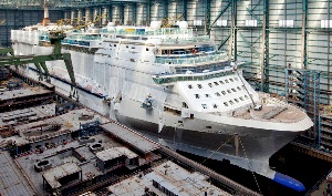 Celebrity Reflection cruise ship in the shipyard