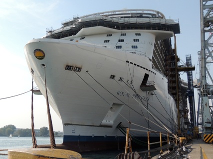 Princess Cruises new ship Royal Princess in the shipyard