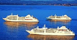 Silversea cruises ships in Corfu