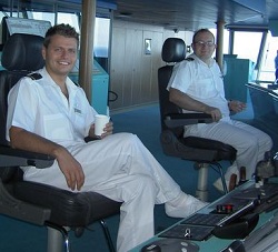 Cruise ship 3rd Officer on the Bridge