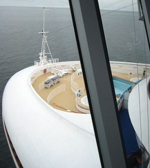 Cruise ship view from the bridge